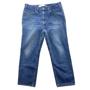 Gap Jeans Men's 38x30 Blue Relaxed Fit Distressed Medium Wash Denim USA 2000s